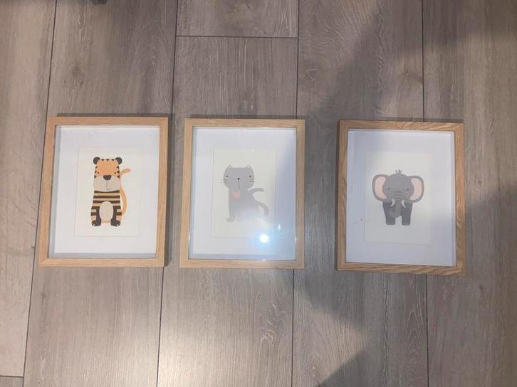 Schattige schilderij dieren, Ophalen of Verzenden, Gebruikt, Schilderij, Minder dan 50 cm