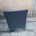 4 Zwarte rieten stoelen - PR & Design, Ophalen, Gebruikt, Zwart, Riet of Rotan