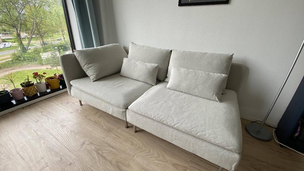 SÖDERHAMN 3-seat sofa, with open end/Gunnared beige (IKEA), Ophalen, Gebruikt