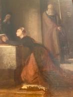 Historisch olieverfschilderij op schikderskarton Anna Boleyn, Antiek en Kunst, Kunst | Schilderijen | Klassiek, Ophalen of Verzenden