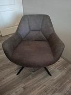 2x Draai Fauteuil Mace, zwart metaal, stof cowboy grijs, Ophalen, 75 tot 100 cm, Zo goed als nieuw, Stof