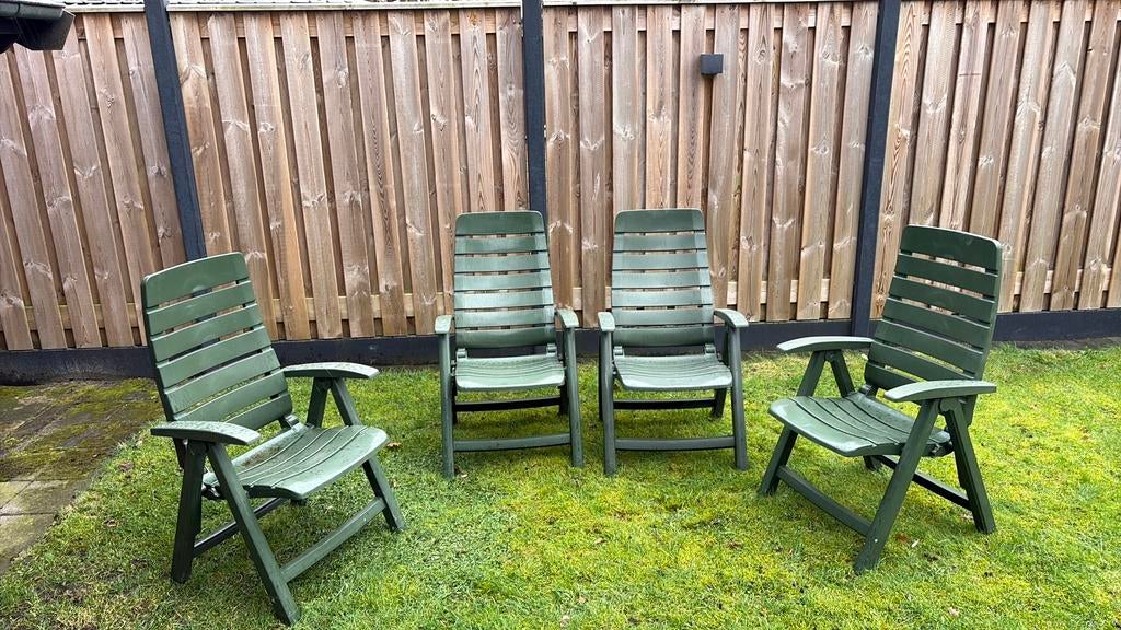 Hartman tuinstoelen 4x, Tuin en Terras, Tuinstoelen, Ophalen, Gebruikt, Kunststof, Inklapbaar