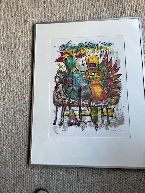 Prachtige zeefdruk van de Friese Cobra kunstenaar vd Meulen, Antiek en Kunst, Kunst | Litho's en Zeefdrukken, Ophalen
