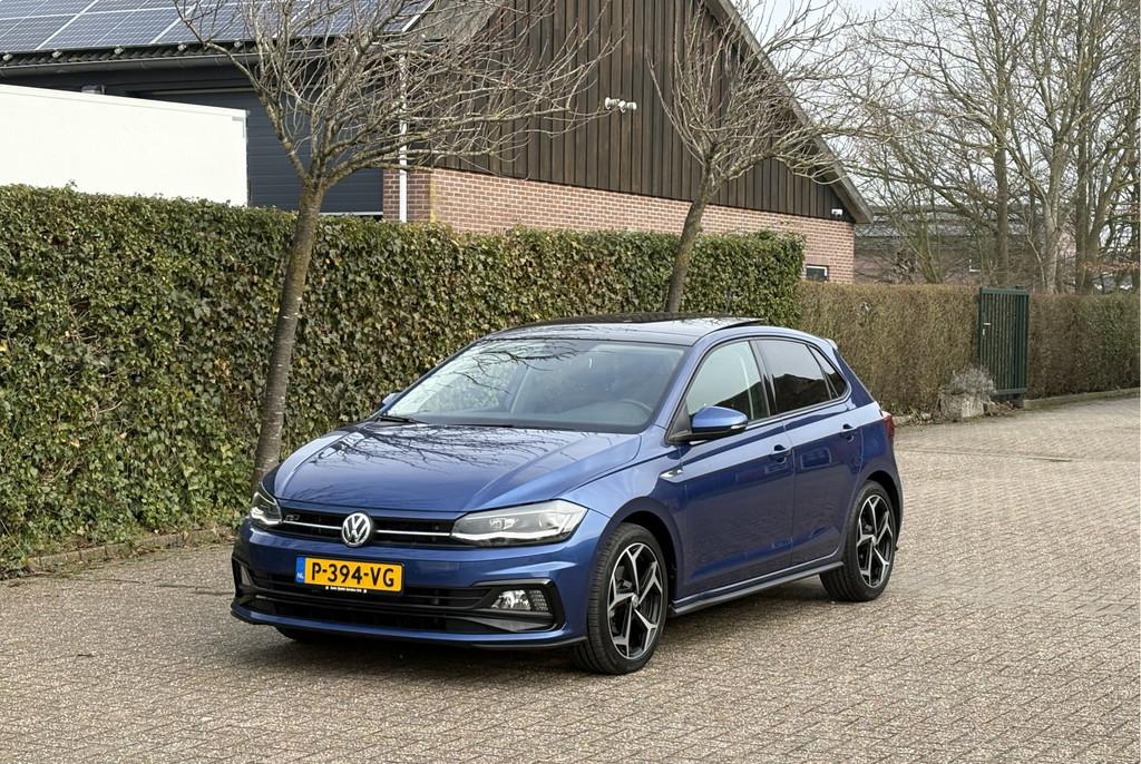 Volkswagen Polo 116 PK TSI R-Line Highline DSG Pano LED Virt, Auto's, Gebruikt, Met garantie (alle), Blauw, 116 pk
