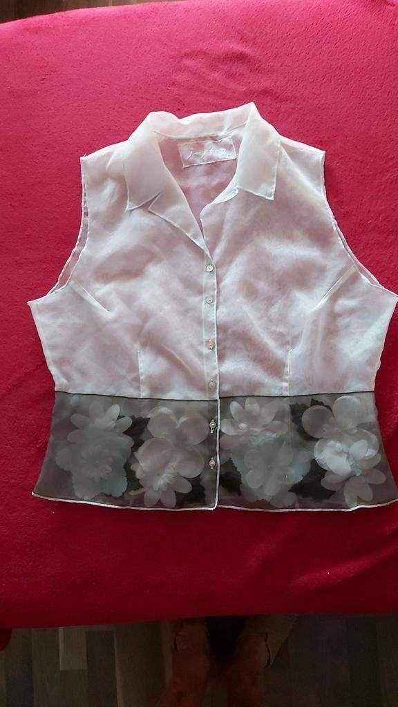 Just B. feestelijke blouse , 40-42, doorschijnend, Kleding | Dames, Ophalen of Verzenden, Zo goed als nieuw, Maat 38/40 (M), Wit