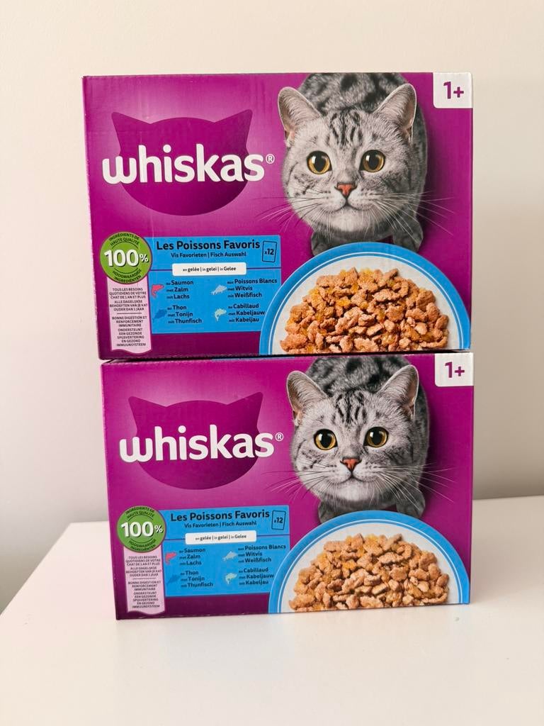 2 doosjes whiskas natvoer, Ophalen of Verzenden, Kat