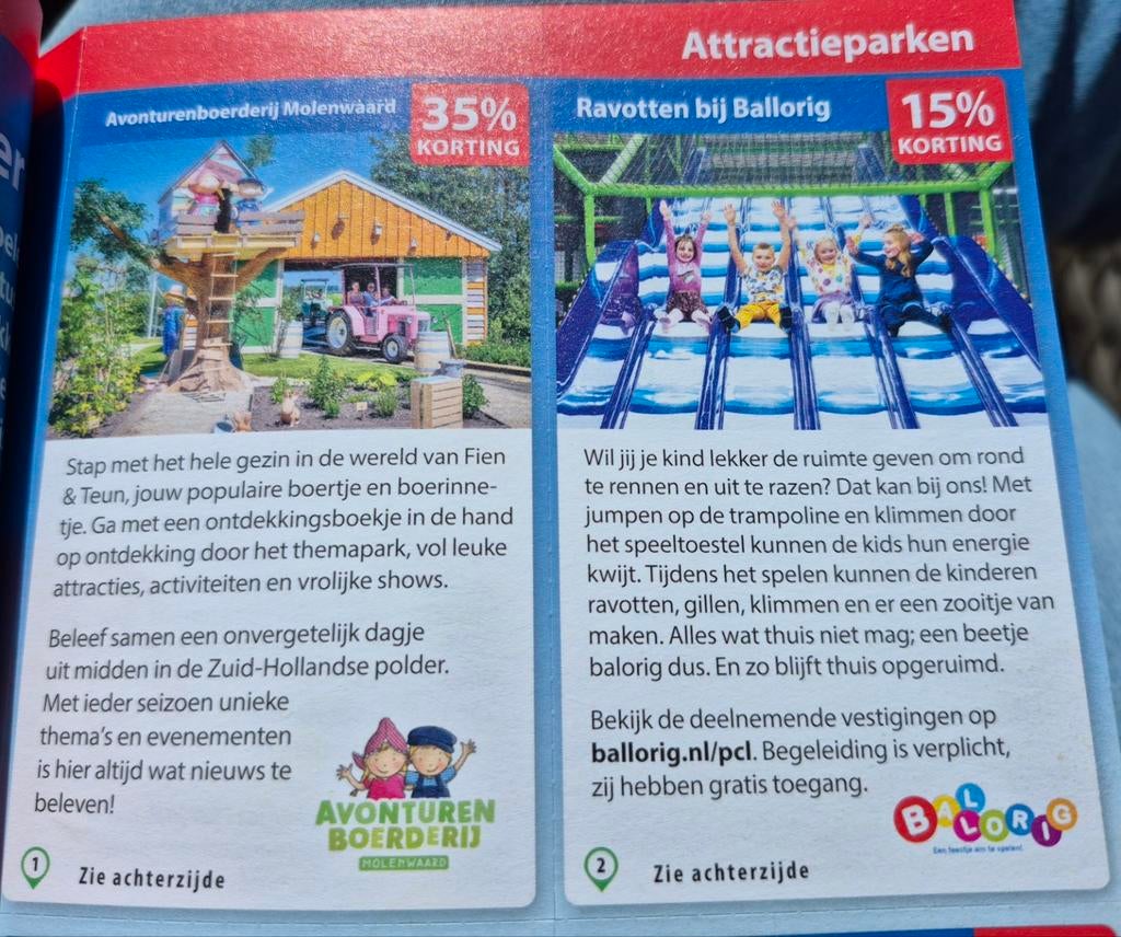 Korting vouchers voor verschillende Attractieparken, Tickets en Kaartjes, Kortingen en Cadeaubonnen, Kortingsbon