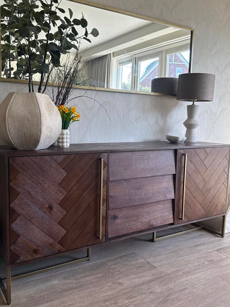 DUTCHBONE class visgraat dressoir, Huis en Inrichting, Kasten | Dressoirs, Ophalen, Zo goed als nieuw, 50 tot 75 cm