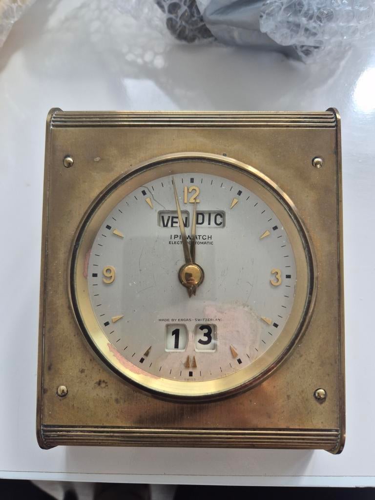 Vintage Vendic flip klok – Swiss Ergas en Werkend, Ophalen of Verzenden