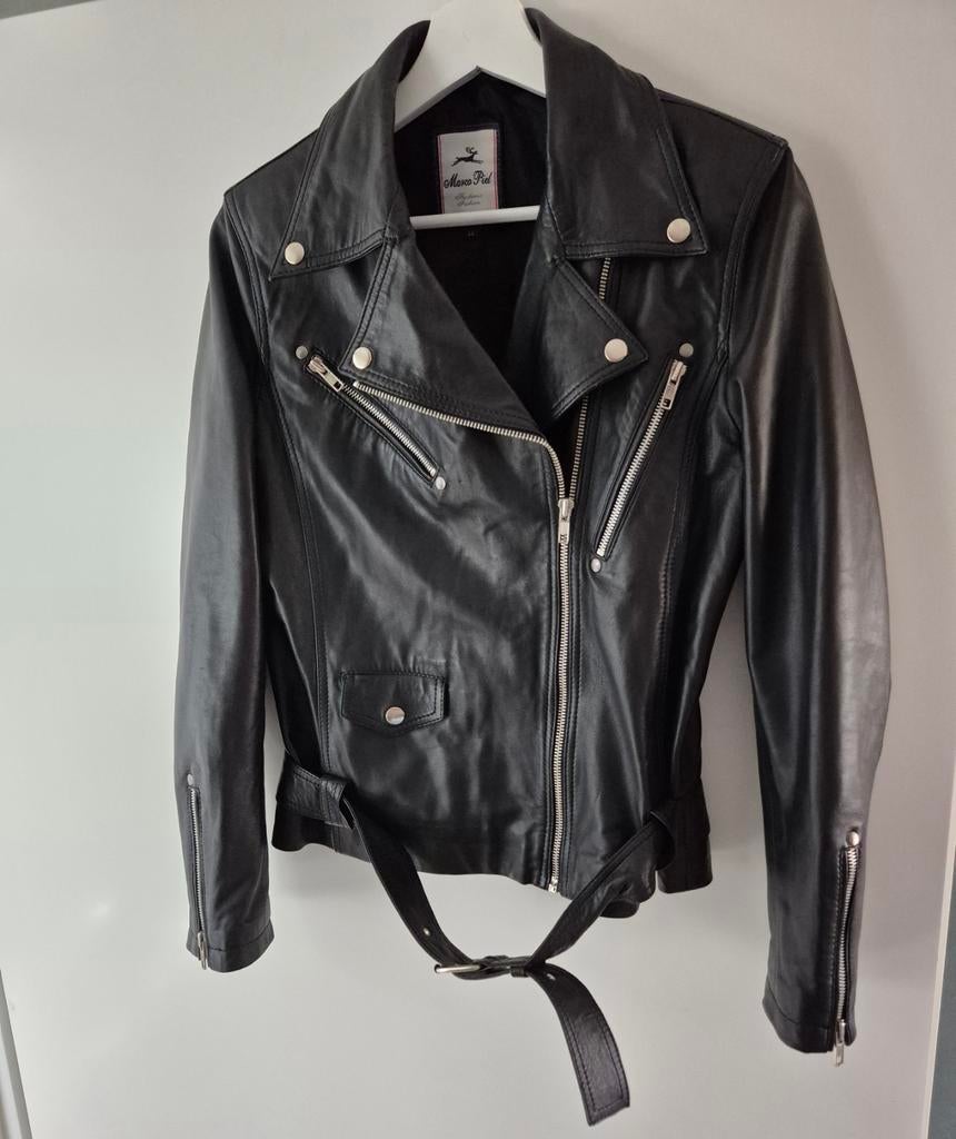 Jack, zwart van écht lams leer, Kleding | Dames, Jasjes, Kostuums en Pakken, Zo goed als nieuw, Maat 38/40 (M), Zwart, Ophalen of Verzenden