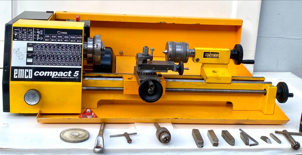 Draaibank EMCO COMPACT 5 met accessoires, Ophalen, Gebruikt, Metaaldraaibank, Minder dan 500 mm