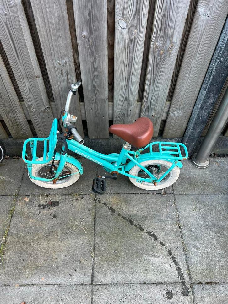 Leuke kinderfiets, lichtblauw, met mandje, Fietsen en Brommers, Fietsen | Kinderfietsjes, Gebruikt, Minder dan 16 inch, Ophalen of Verzenden