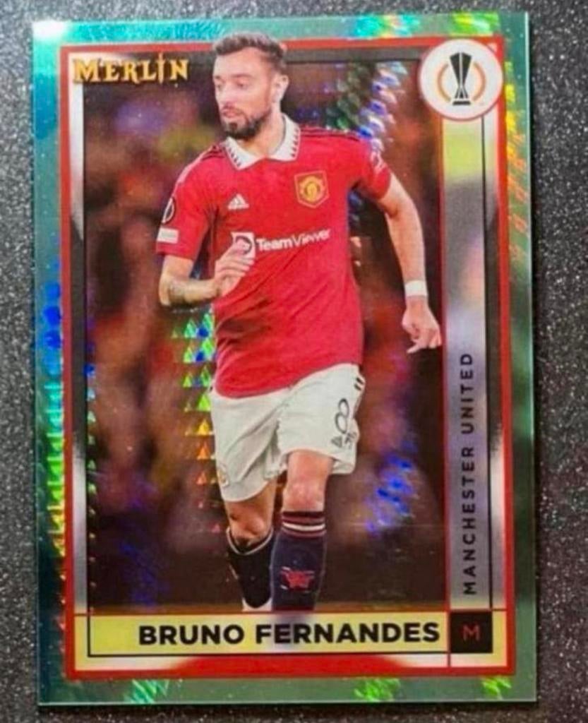 Topps Merlin Chrome 2023  AQUA PRIZM PAR.  FERNANDES MAN UN., Verzenden, Zo goed als nieuw, Plaatje
