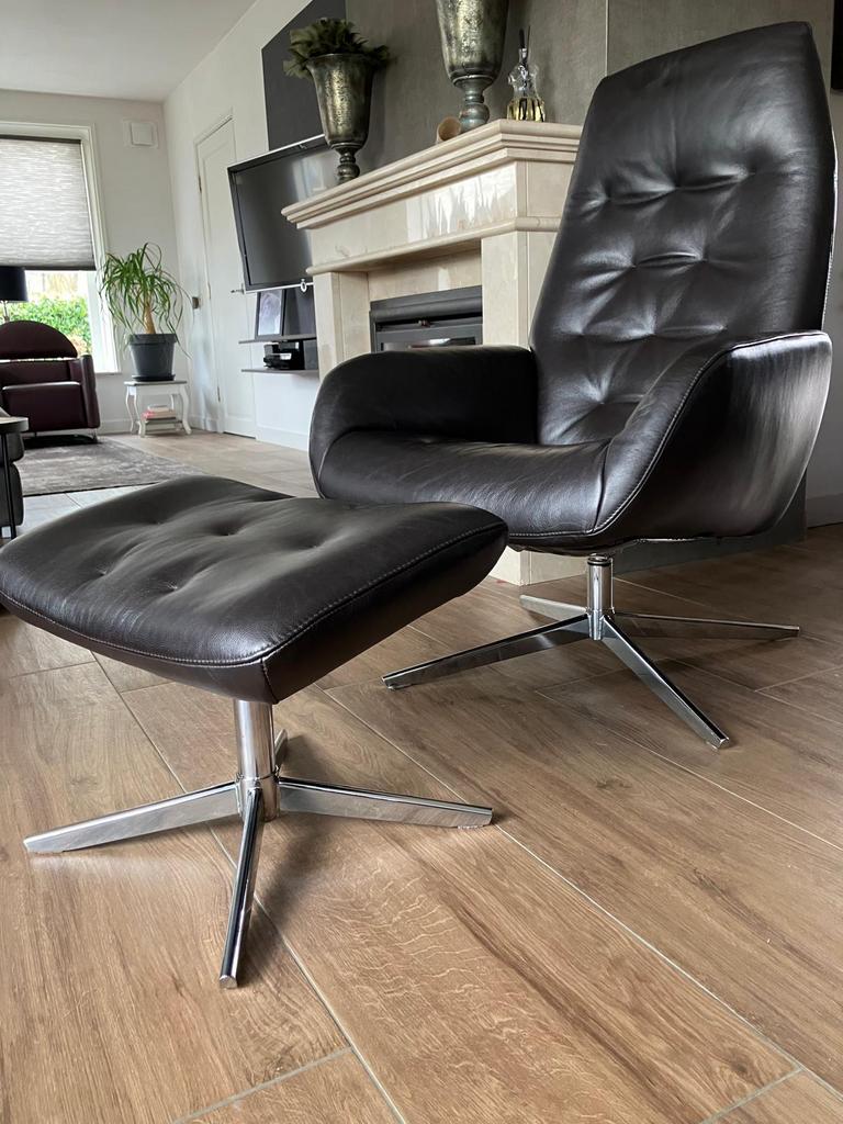 Montel fauteuil met Hocker, Huis en Inrichting, Fauteuils, Zo goed als nieuw, 50 tot 75 cm, 75 tot 100 cm, Ophalen