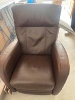Leren stoel bruin, Huis en Inrichting, Fauteuils, Ophalen, Gebruikt, 75 tot 100 cm, 50 tot 75 cm