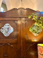 Antieke houten legkast met geslepen spiegeltjes, opbergkast, Ophalen, Gebruikt, Hoofdstraat 15 de steeg, Info@ilfienile.nl