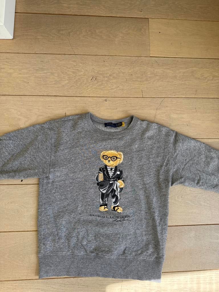 Polo Ralph Lauren sweater met Polo Bear - Kleine slijtage, Ophalen of Verzenden, Maat 36 (S), Grijs, Gedragen