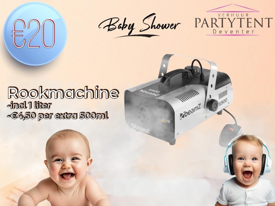 Rookmachine huren babyshower opvallend feest, Hobby en Vrije tijd, Feestartikelen | Verhuur, Ophalen, Nieuw, Overige