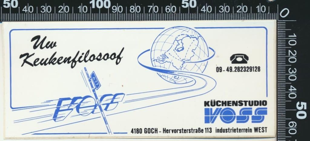 Sticker: Kuchenstudio Voss - Goch, Ophalen of Verzenden, Zo goed als nieuw, Bedrijf of Vereniging