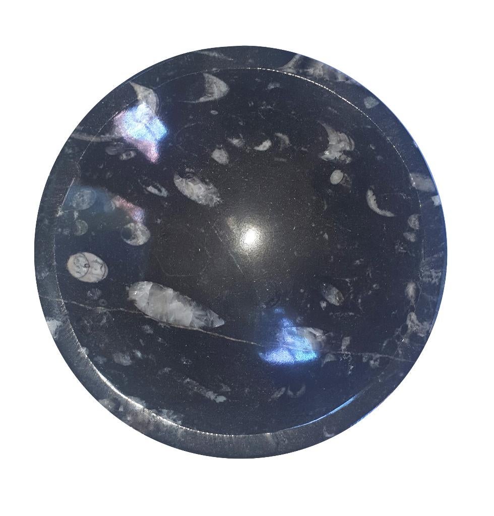 Schaaltje fossiel gesteente rond Diameter circa 120 mm, Ophalen of Verzenden, Fossiel