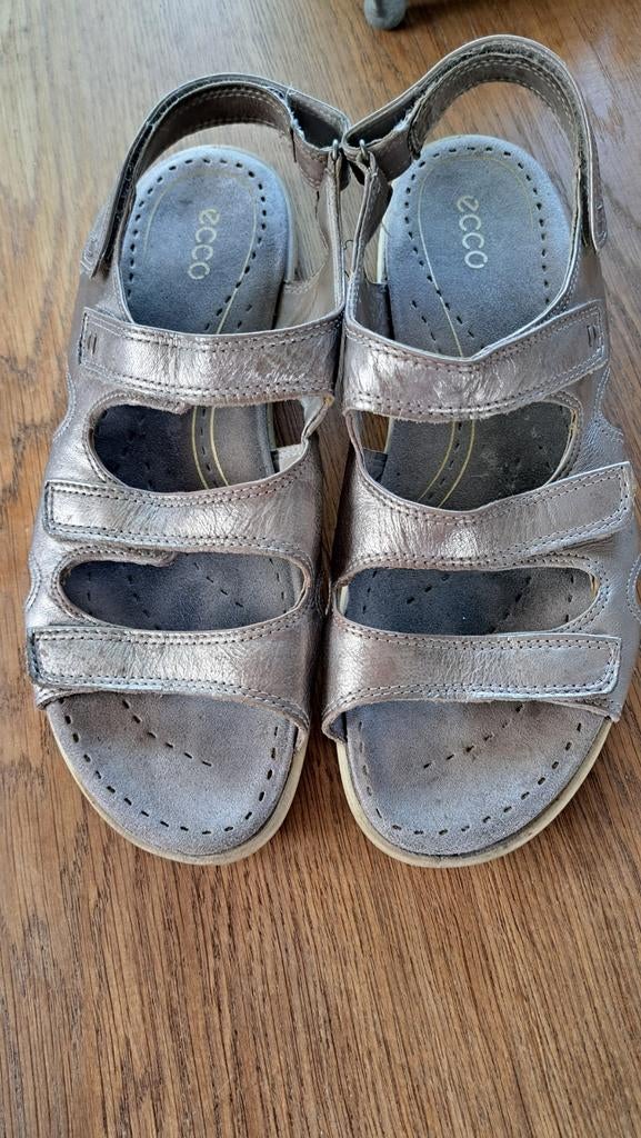 Ecco sandalen zilver mt 41, Ecco, Overige kleuren, Verzenden, Sandalen of Muiltjes
