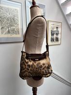 Roberto Cavalli Luipaard Print Tas Suède Details, Ophalen of Verzenden, Zo goed als nieuw, Bruin, Schoudertasje