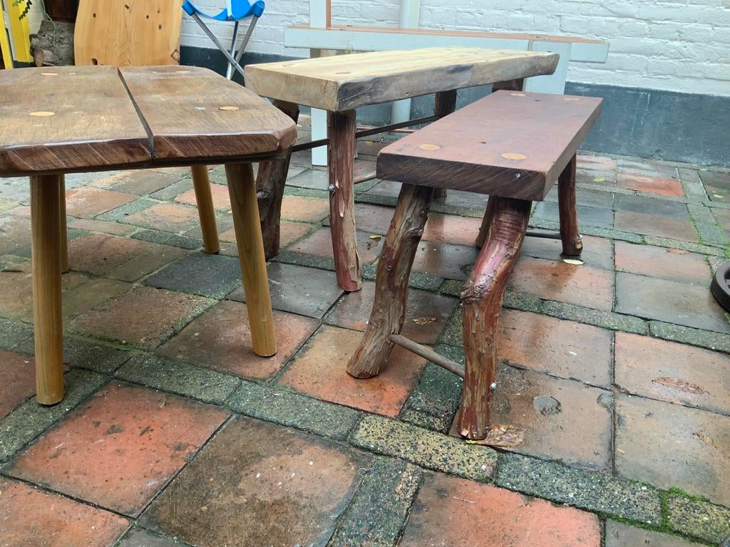 Houten bankje, Huis en Inrichting, Krukjes, Ophalen of Verzenden, Zo goed als nieuw, Hout