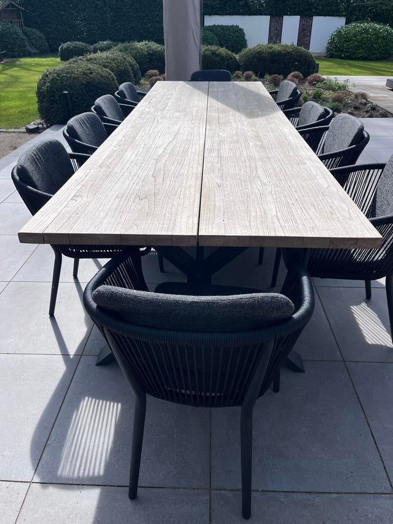 10 prachtige tuinstoelen (€75 ps) met armleuning, aluminium, Ophalen, Zo goed als nieuw, Aluminium