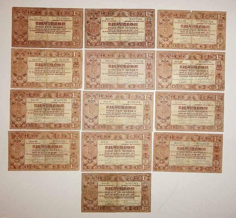 Zilverbonnen 1 Gulden 1938, Ophalen of Verzenden, 1 gulden, Los biljet