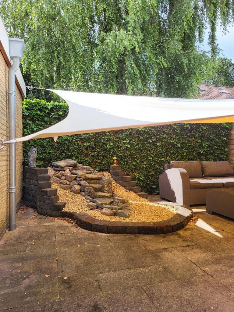 Schaduwdoek 4,5x4,5 meter - in goede staat, Tuin en Terras, Schaduwdoeken, Ophalen of Verzenden, Zo goed als nieuw