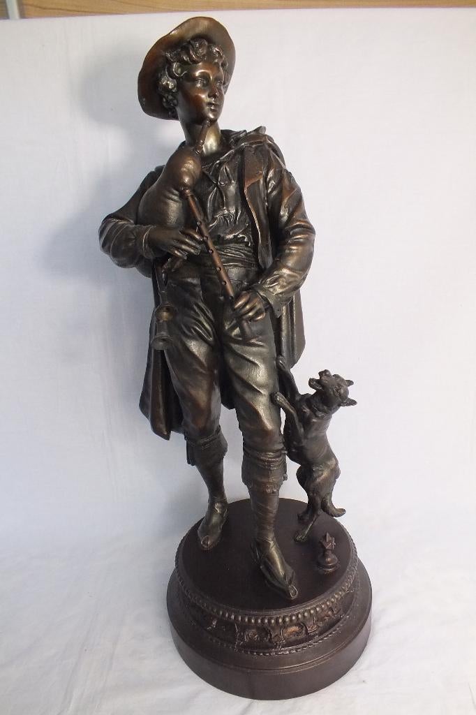 Brons beeld Muzikant., Antiek en Kunst, Ophalen