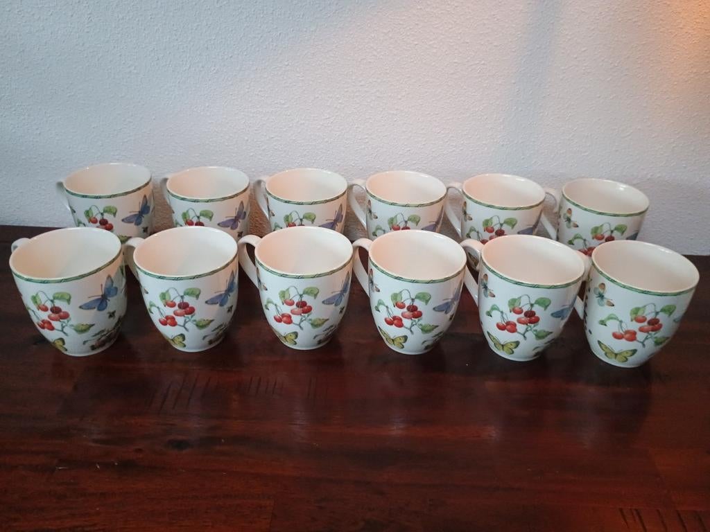 12-delige Janneke Brinkman mokken set "Fruit & Flowers", Ophalen of Verzenden