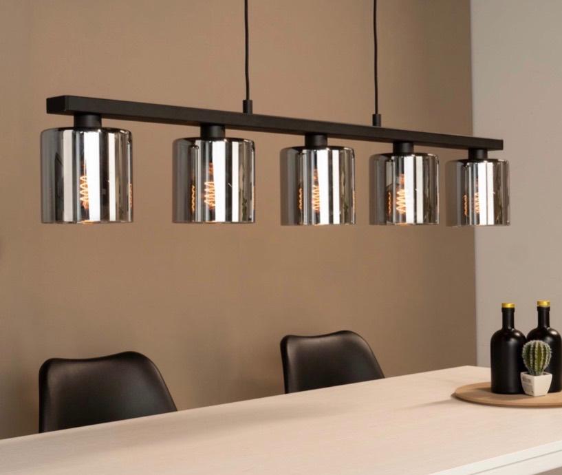 ZGAN: PRAXIS EGLO Hanglamp Cadley Zwart, Ophalen, Zo goed als nieuw, Glas, 50 tot 75 cm