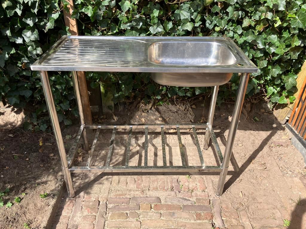 Rvs buitenkeukentje, Tuin en Terras, Buitenkeukens, Ophalen of Verzenden, Zo goed als nieuw, Gas