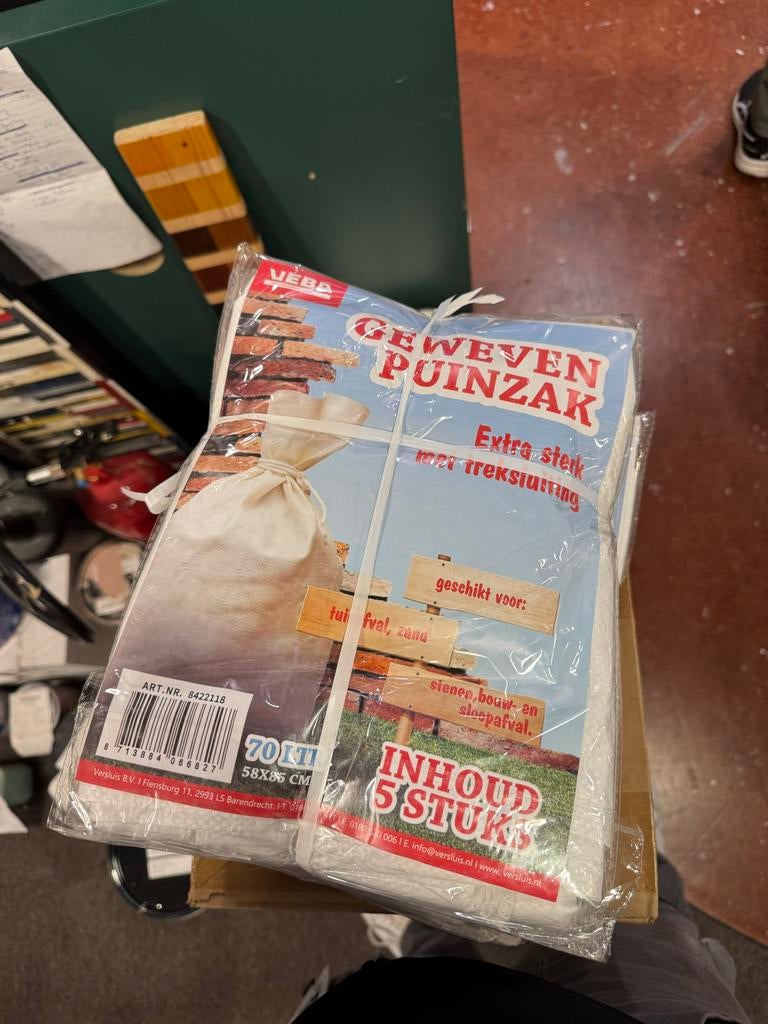 Partij geweven puinzakken 70L, Ophalen, Nieuw