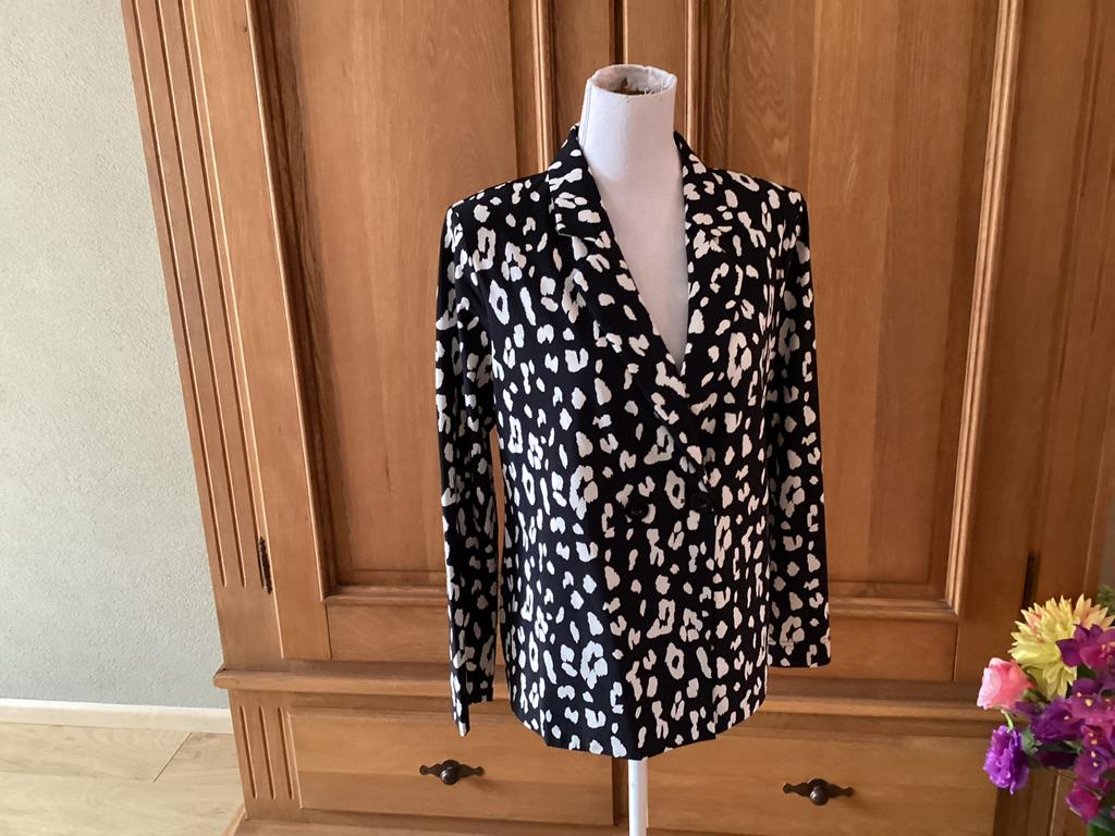 Studio Anneloes Blazer/Jasje - Zwart/Wit Panterprint, Maat S, Kleding | Dames, Jasjes, Kostuums en Pakken, Zo goed als nieuw, Jasje