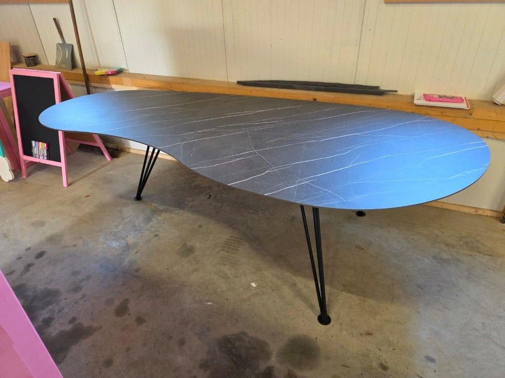 Luxe organische design eettafel 260x120 - marmerlook, Huis en Inrichting, Tafels | Eettafels, Ophalen, 100 tot 150 cm, Design