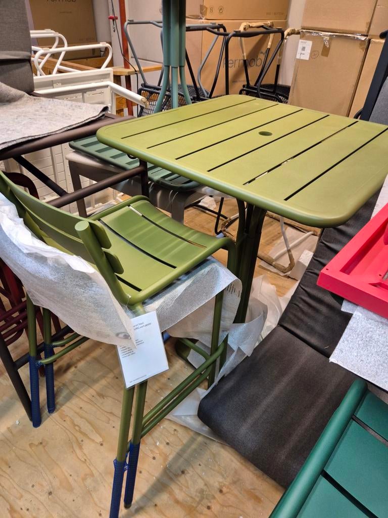 2x bartafel set fermob Luxembourg nieuw/demo Setprijs ceder, Ophalen of Verzenden, Nieuw, Rechthoekig