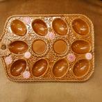 Vintage Ei schaal plaat bord, Porselein of Keramiek, Schaal, Vierkant, Ophalen of Verzenden