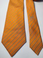 Hermès Hermes stropdas zijde oranje Cravatte gestreept, Ophalen of Verzenden, Gedragen, Oranje, Hermes