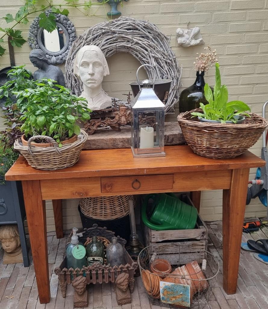 Teakhouten tafel, Ophalen, Gebruikt, 100 tot 150 cm, 75 cm of meer