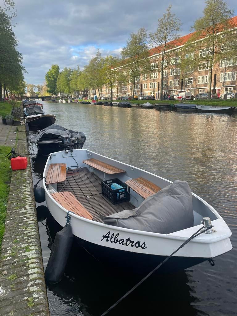 Grachtenboot bootje - mercury 9.9pk buitenboord. 6m, Ophalen, Gebruikt, Tot 10 pk, Staal