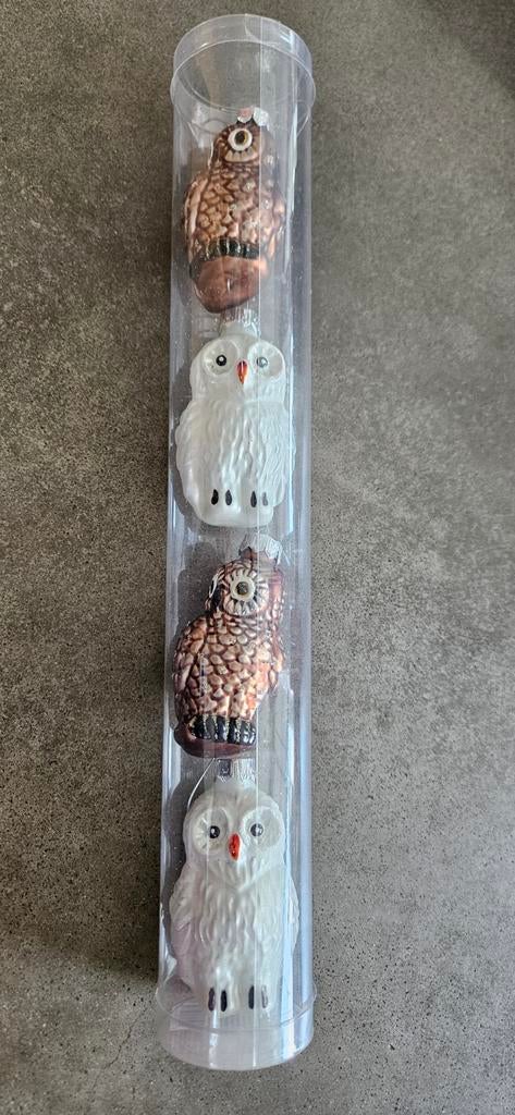 Kerstbal uilen glas, Ophalen, Zo goed als nieuw