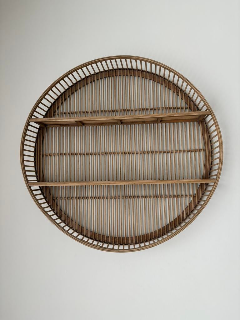 Wandkast rotan bamboo 75 cm, Ophalen, Zo goed als nieuw