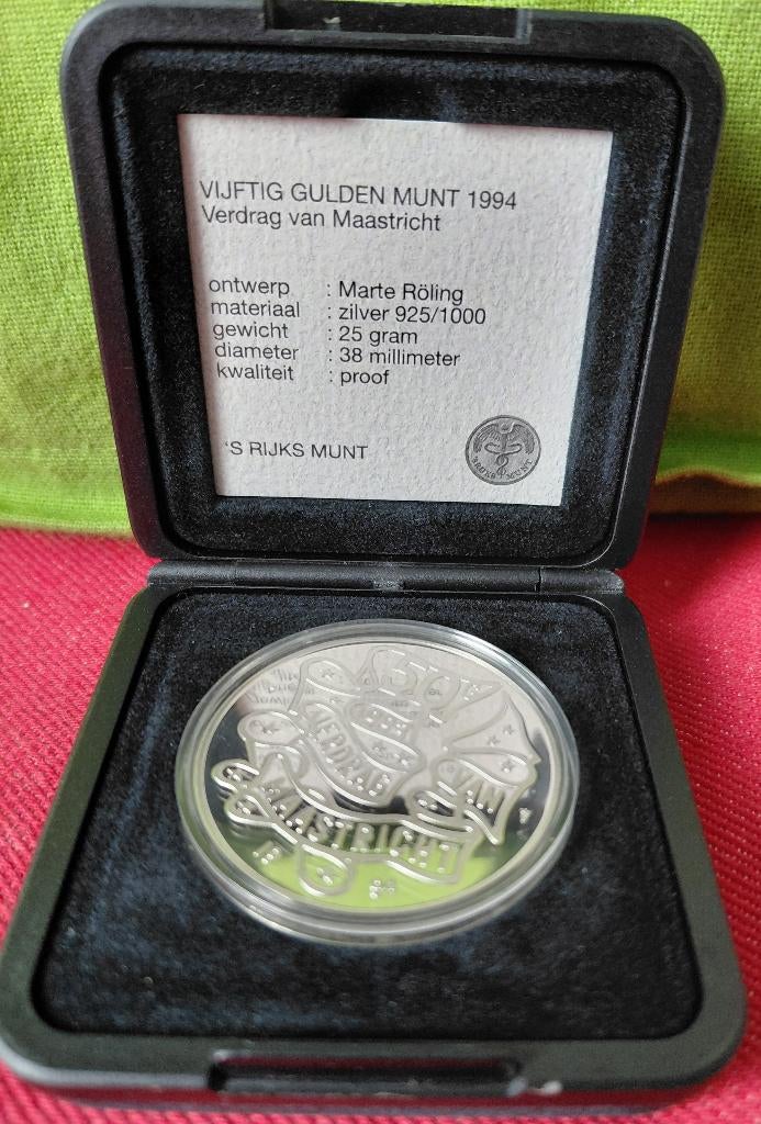 zilveren 50 gulden Proof1994, Postzegels en Munten, Munten | Nederland, Koningin Beatrix, Zilver, 50 gulden, Verzenden