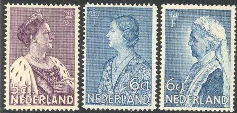 Crisis-Emma zegels, NVPH 265-266,269, ongebruikt, Ophalen of Verzenden, T/m 1940, Postfris