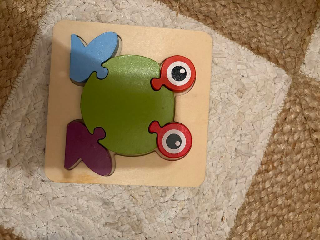 Houten Kikker Puzzel voor Peuters, Ophalen of Verzenden, Gebruikt, Puzzelen