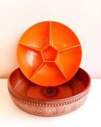 Vintage Emsa snackschaal - Oranje en bruin - West Germany, Ophalen of Verzenden