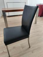 4 Bert Plantagie eetkamer stoelen, Ophalen, Modern/eigentijds, Zwart, Leer
