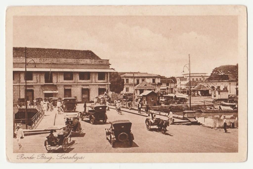 Ned. Indië.  Soerabaja.  Roode Brug., Verzenden, Voor 1920, Ongelopen, Zuid-Holland
